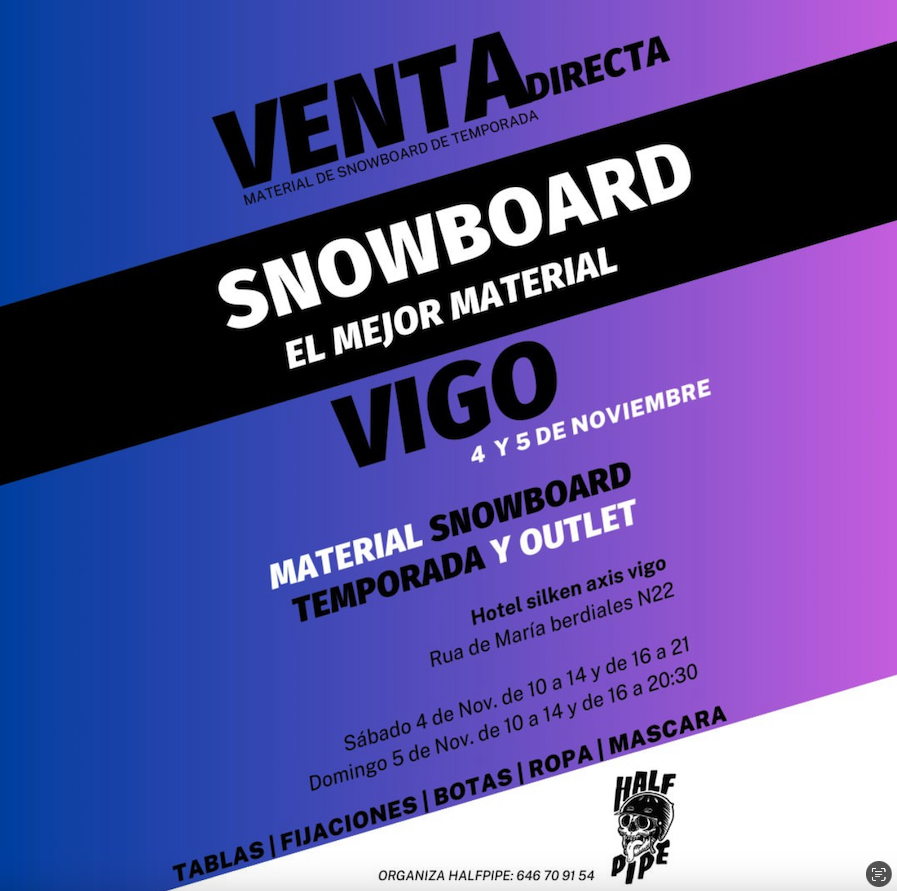 venta material snowboard
