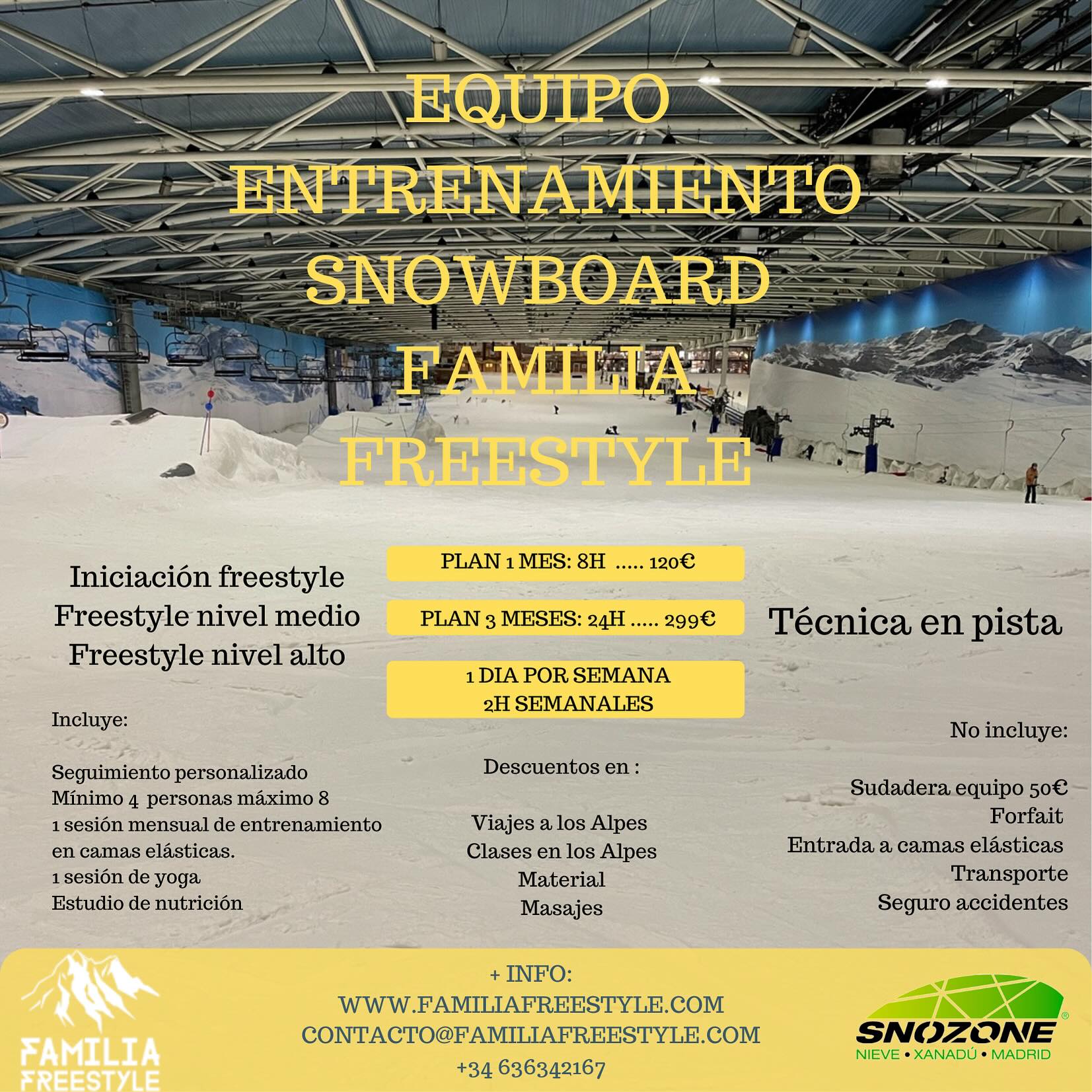 cursos snowboard madrid snozone