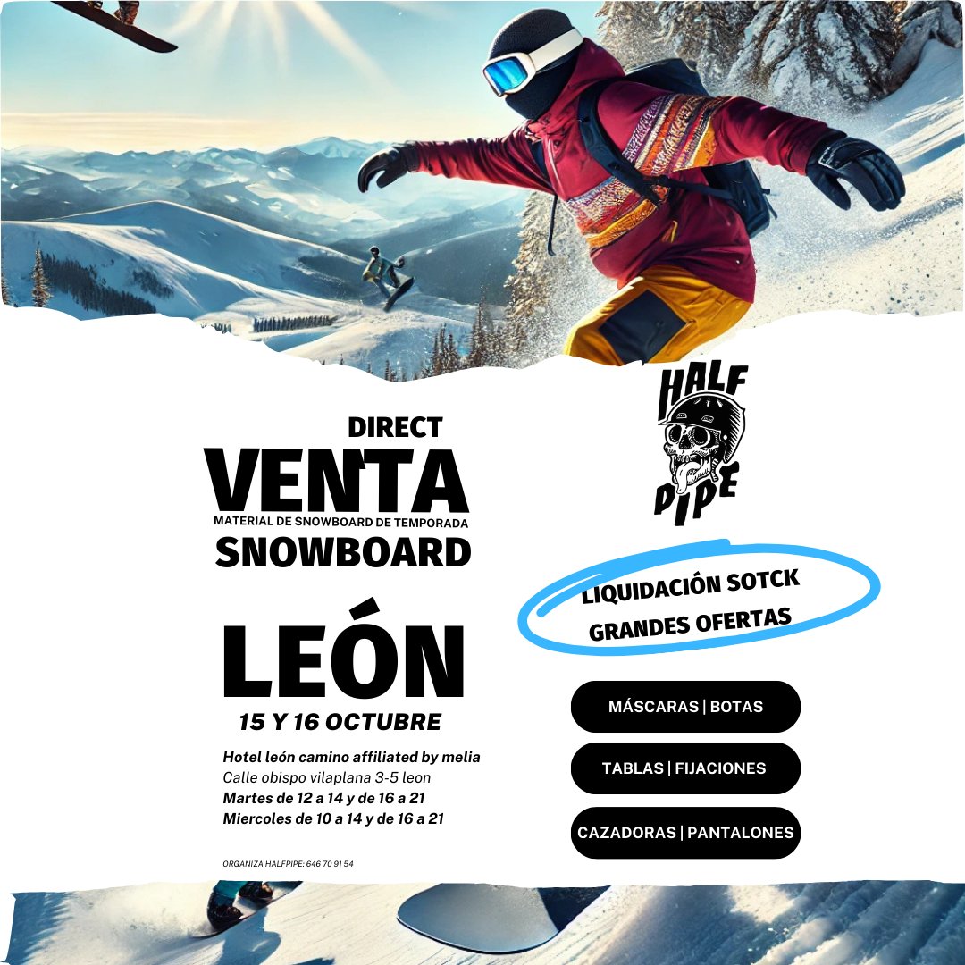 venta material snowboard halfpipe leon