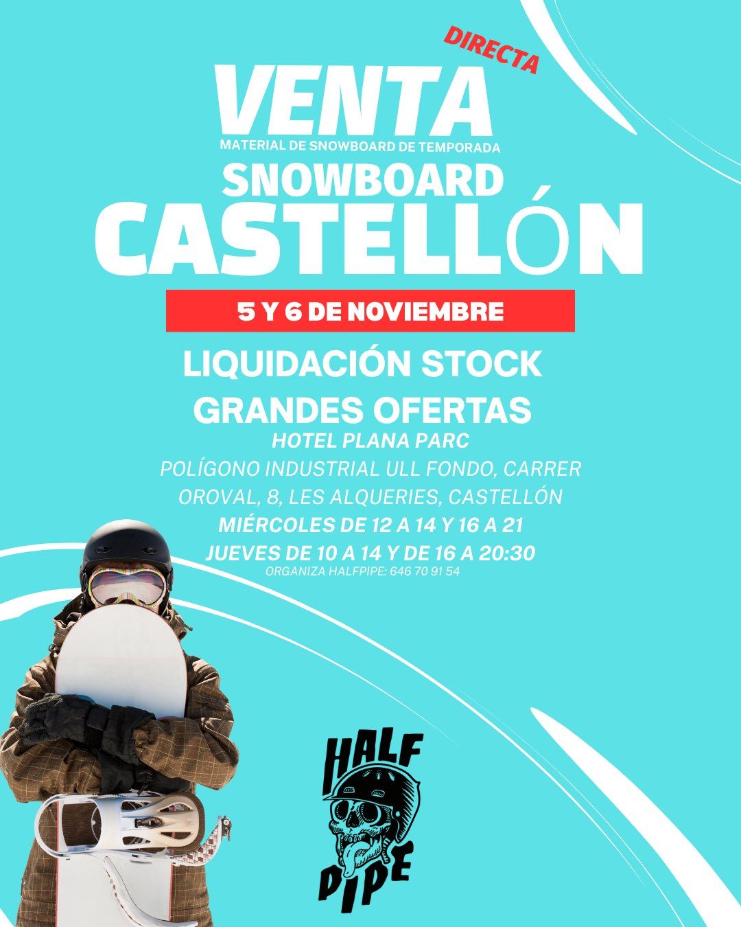 venta material snowboard castellon