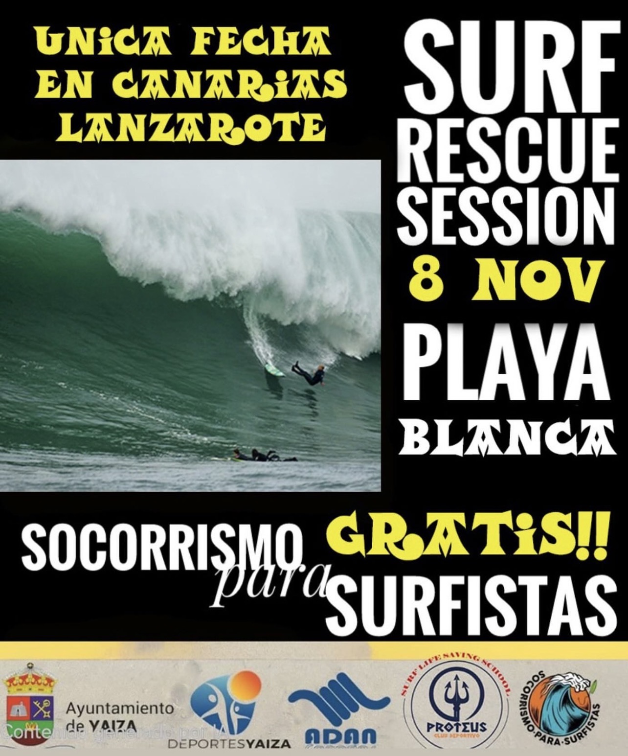 surf rescue session playa blanca