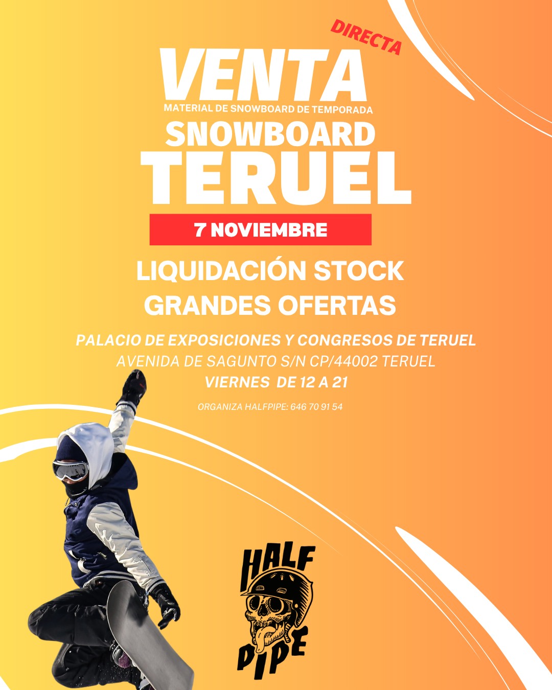 venta material snowboard teruel