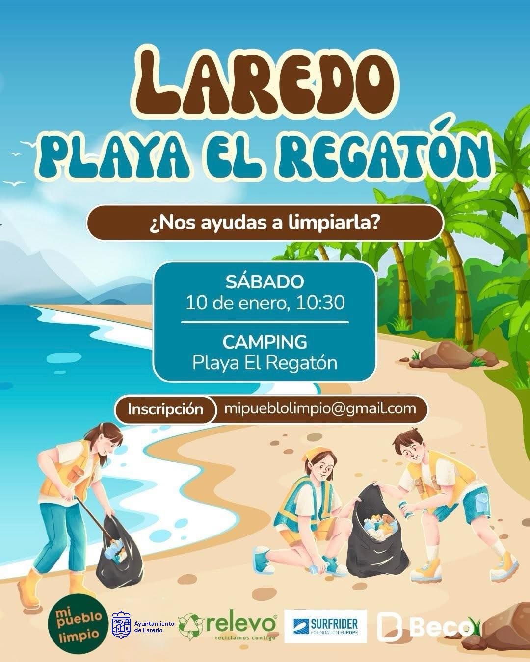 limpieza playa el regaton laredo