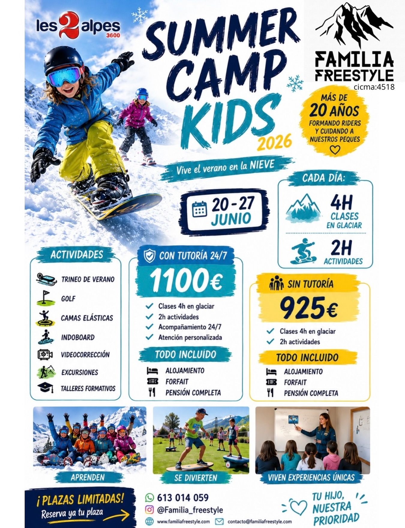 summer camps kids les 2 alpes
